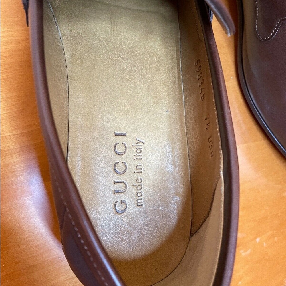 Gucci mens interlocking G brown loafers flats Sz 7.5 US 8 style 598348 - Picture 9 of 10